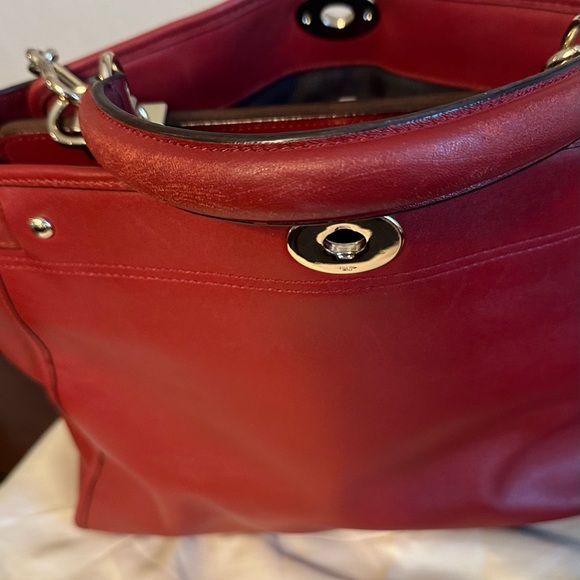 Cranberry Red Coach Satchel w/Wallet - Picture 4 of 14